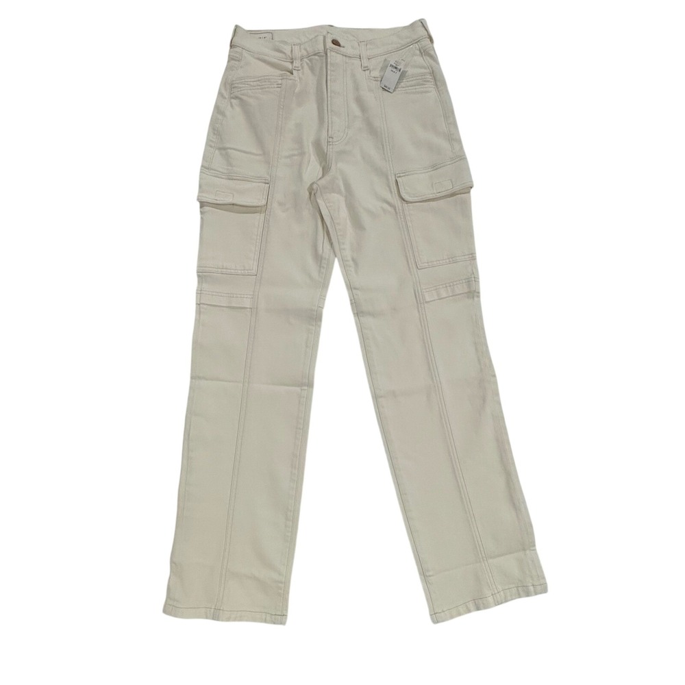 GAP Mid Rise 90s Loose Cargo Jeans in New Off White Womens 29/8 Tall NWT 273